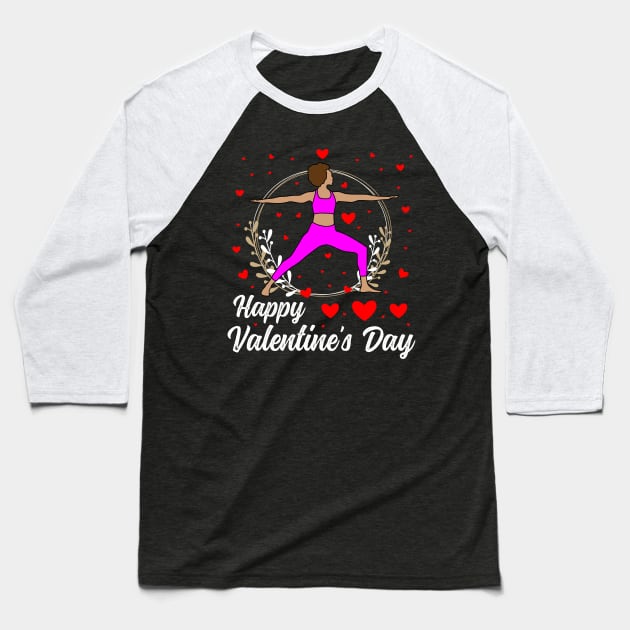 Valentine's Day Yoga Lover Gift Idea For Couples Baseball T-Shirt by TeesbyJohn